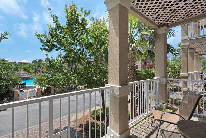 Destin Florida Vacation Rental Second Floor Balcony view of pool from second floor balcony